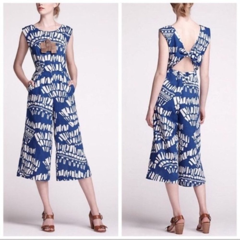 Corey Lynn Calter Blue and White Jumpsuit